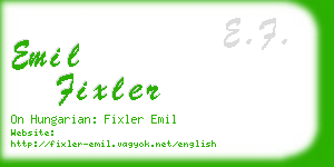 emil fixler business card
